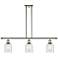 Caledonia 36"W 3 Light Polished Nickel Stem Hung Island Light w/ Mica