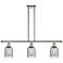 Caledonia 36"W 3 Light Polished Nickel Stem Island Light w/ Charcoal S