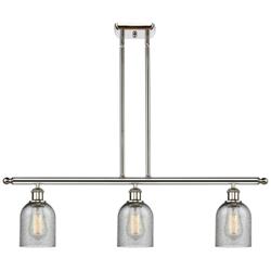 Caledonia 36"W 3 Light Polished Nickel Stem Island Light w/ Charcoal S