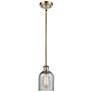 Caledonia 5" Antique Brass Mini Pendant w/ Charcoal Shade