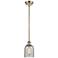 Caledonia 5" Antique Brass Mini Pendant w/ Charcoal Shade