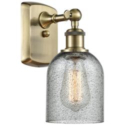 Caledonia 5" Antique Brass Sconce w/ Charcoal Shade
