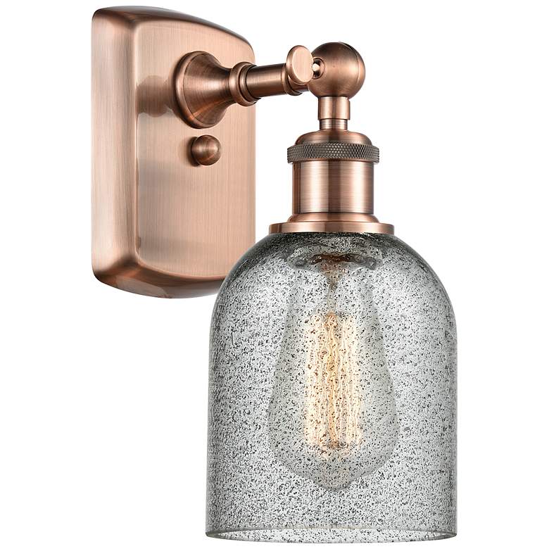 Image 1 Caledonia 5" Antique Copper Sconce w/ Charcoal Shade