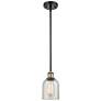 Caledonia 5" Black Antique Brass Mini Pendant w/ Mica Shade