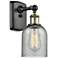 Caledonia 5" Black Antique Brass Sconce w/ Charcoal Shade