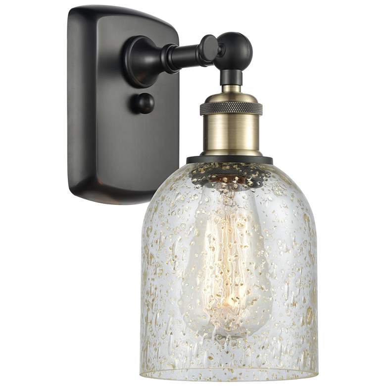 Image 1 Caledonia 5" Black Antique Brass Sconce w/ Mica Shade