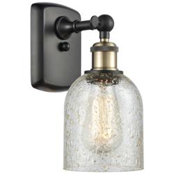 Caledonia 5" Black Antique Brass Sconce w/ Mica Shade