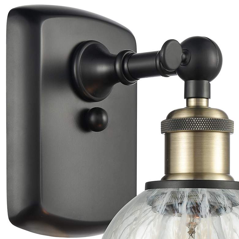 Image 2 Caledonia 5" Black Antique Brass Sconce w/ Mouchette Shade more views