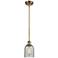 Caledonia 5" Brushed Brass Mini Pendant w/ Charcoal Shade