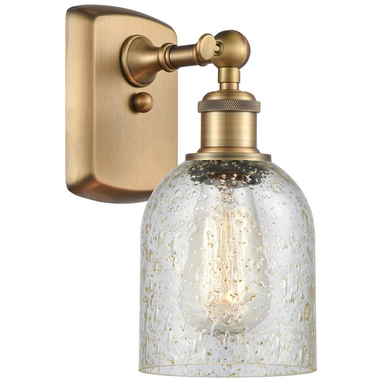 Image 1 Caledonia 5" Brushed Brass Sconce w/ Mica Shade