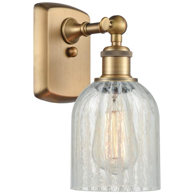 Image 1 Caledonia 5" Brushed Brass Sconce w/ Mouchette Shade