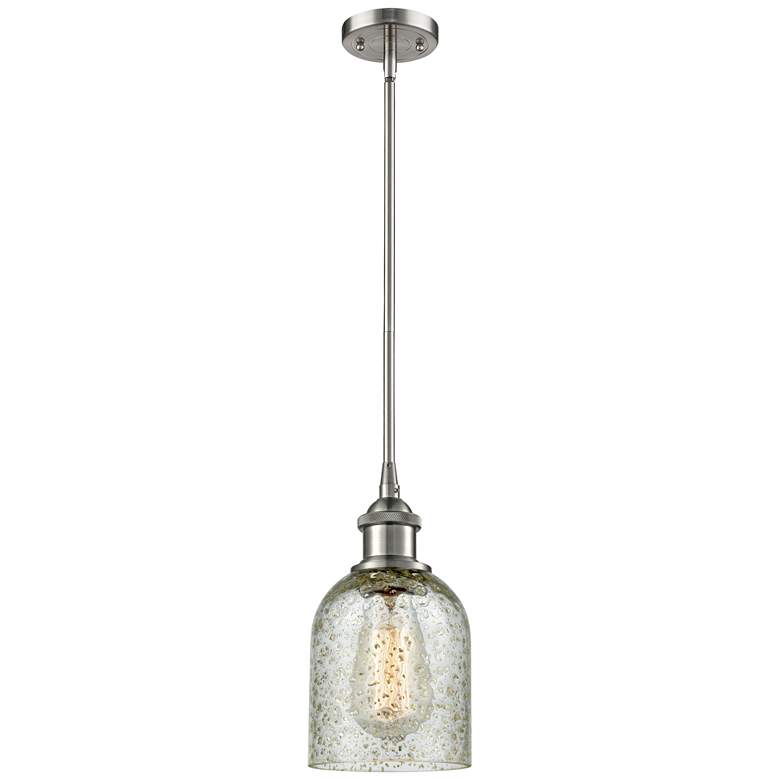 Image 1 Caledonia 5" Brushed Satin Nickel Mini Pendant w/ Mica Shade