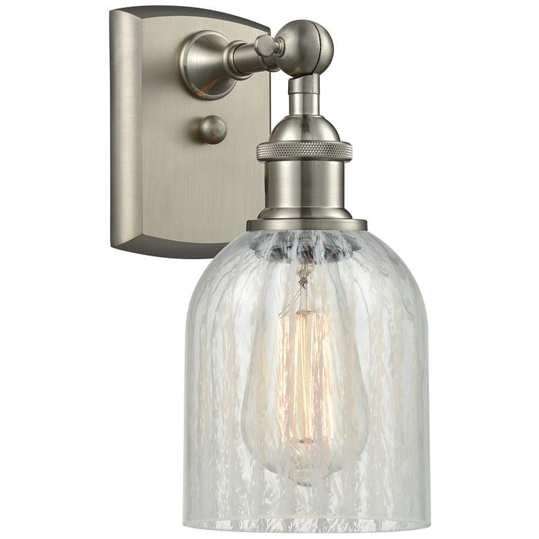 Image 1 Caledonia 5" Brushed Satin Nickel Sconce w/ Mouchette Shade