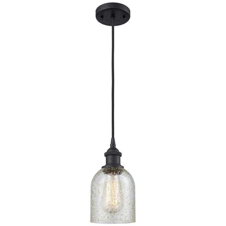 Image 1 Caledonia 5" LED Mini Pendant - Matte Black - Mica Shade
