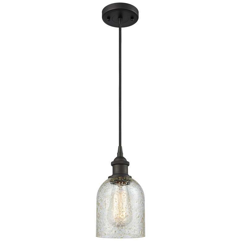 Image 1 Caledonia 5" LED Mini Pendant - Oil Rubbed Bronze - Mica Shade