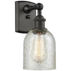 Caledonia 5" LED Sconce - Bronze Finish - Mica Shade