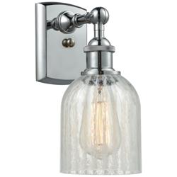 Caledonia 5" LED Sconce - Chrome Finish - Mouchette Shade