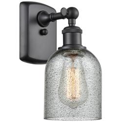 Caledonia 5" Matte Black Sconce w/ Charcoal Shade