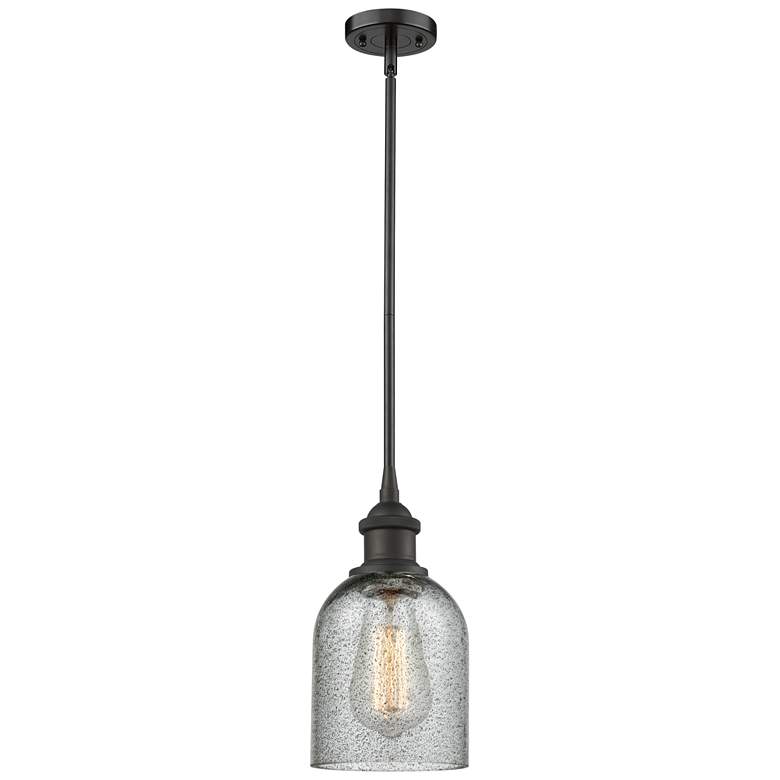Image 1 Caledonia 5" Oil Rubbed Bronze Mini Pendant w/ Charcoal Shade