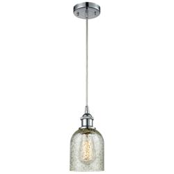 Caledonia 5" Polished Chrome Cord Hung Mini Pendant w/ Mica Shade