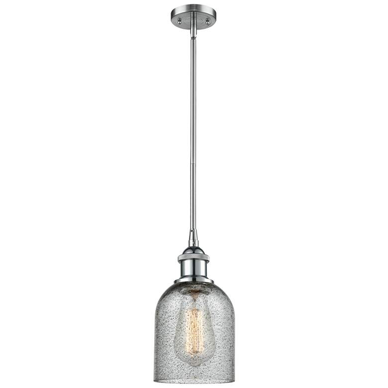 Image 1 Caledonia 5" Polished Chrome Mini Pendant w/ Charcoal Shade