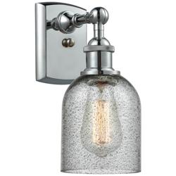Caledonia 5" Polished Chrome Sconce w/ Charcoal Shade
