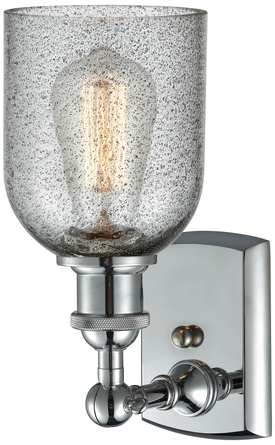 Image 3 Caledonia 5" Polished Chrome Sconce w/ Charcoal Shade more views