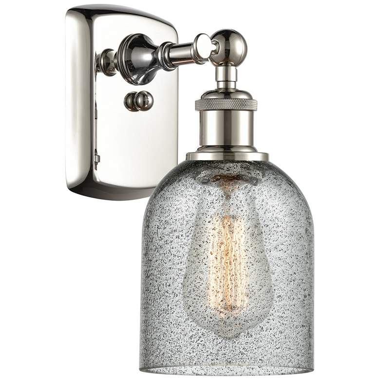 Image 1 Caledonia 5" Polished Nickel Sconce w/ Charcoal Shade