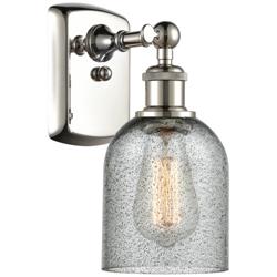 Caledonia 5" Polished Nickel Sconce w/ Charcoal Shade