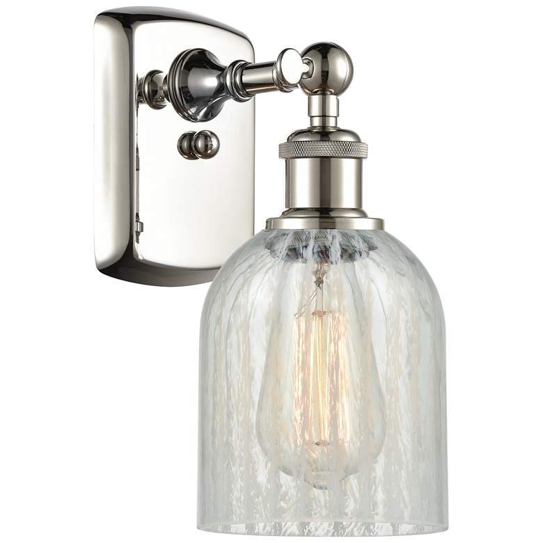 Image 1 Caledonia 5" Polished Nickel Sconce w/ Mouchette Shade