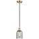 Caledonia 5" Satin Gold Cord Hung Mini Pendant w/ Charcoal Shade