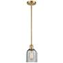 Caledonia 5" Satin Gold Mini Pendant w/ Charcoal Shade