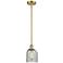 Caledonia 5" Satin Gold Mini Pendant w/ Charcoal Shade