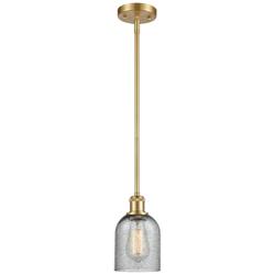 Caledonia 5" Satin Gold Mini Pendant w/ Charcoal Shade