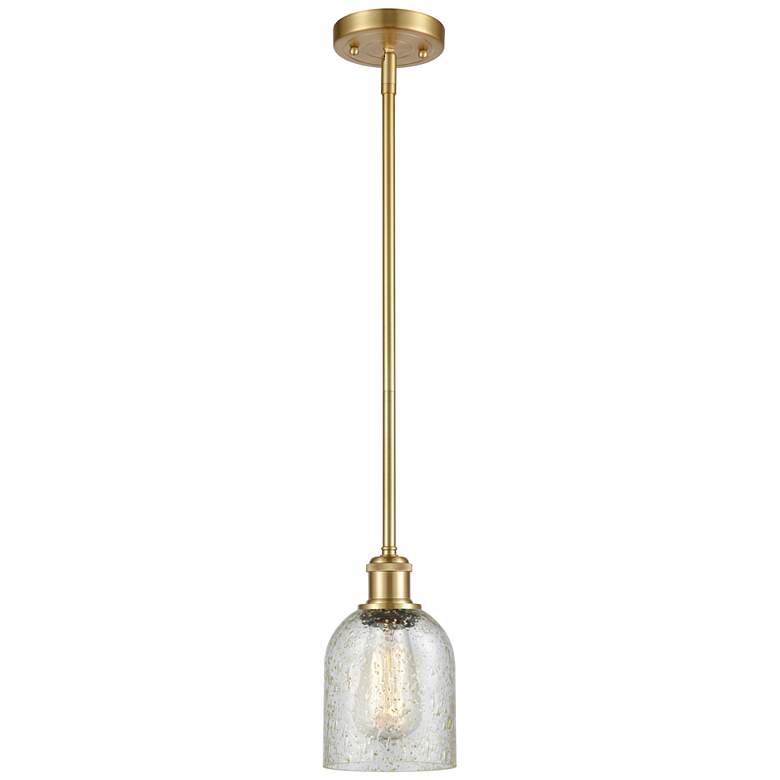 Image 1 Caledonia 5" Satin Gold Mini Pendant w/ Mica Shade