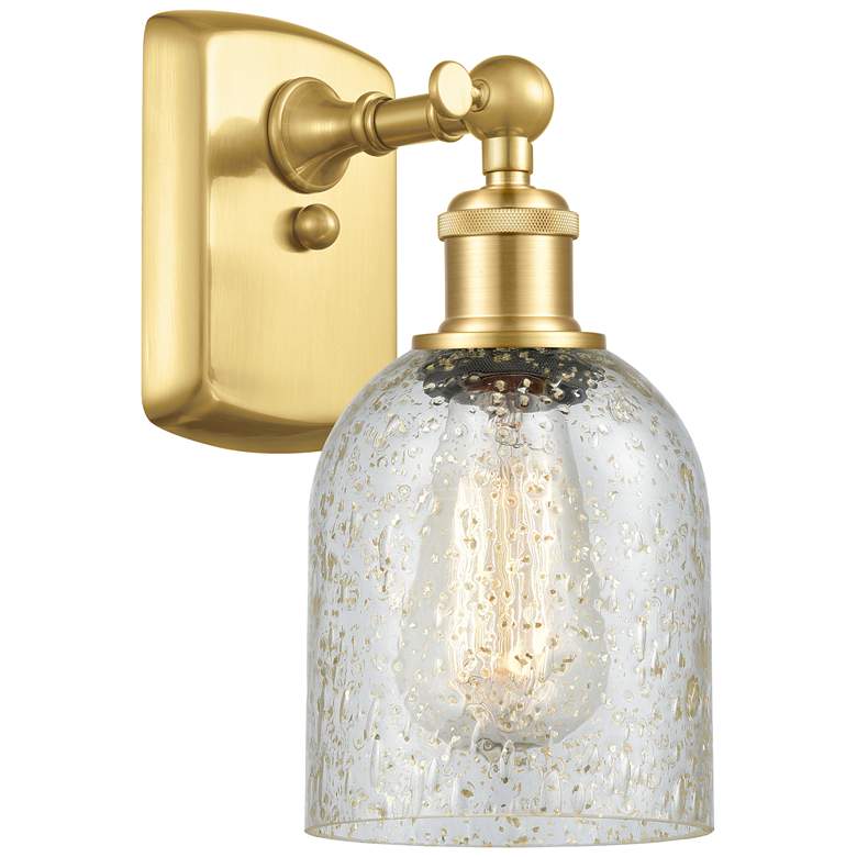 Image 1 Caledonia 5" Satin Gold Sconce w/ Mica Shade