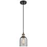 Caledonia 5" LED Mini Pendant - Black Antique Brass - Charcoal Shade