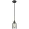 Caledonia 5" LED Mini Pendant - Black Antique Brass - Charcoal Shade