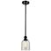 Caledonia 5" LED Mini Pendant - Matte Black - Mica Shade