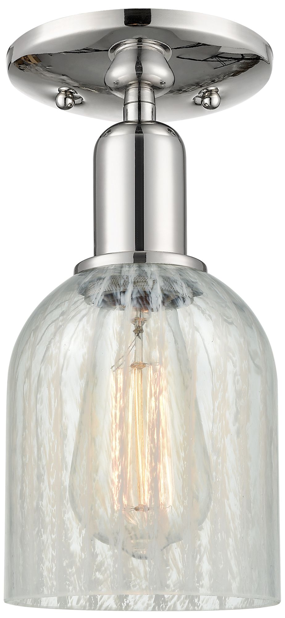 Caledonia 5" Wide Polished Nickel Semi-Flush Mount w/ Mouchette Shade