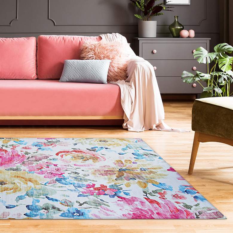 Image 1 Caledonia Eden 5&#39;x8&#39; Magenta Haze Indoor Area Rug