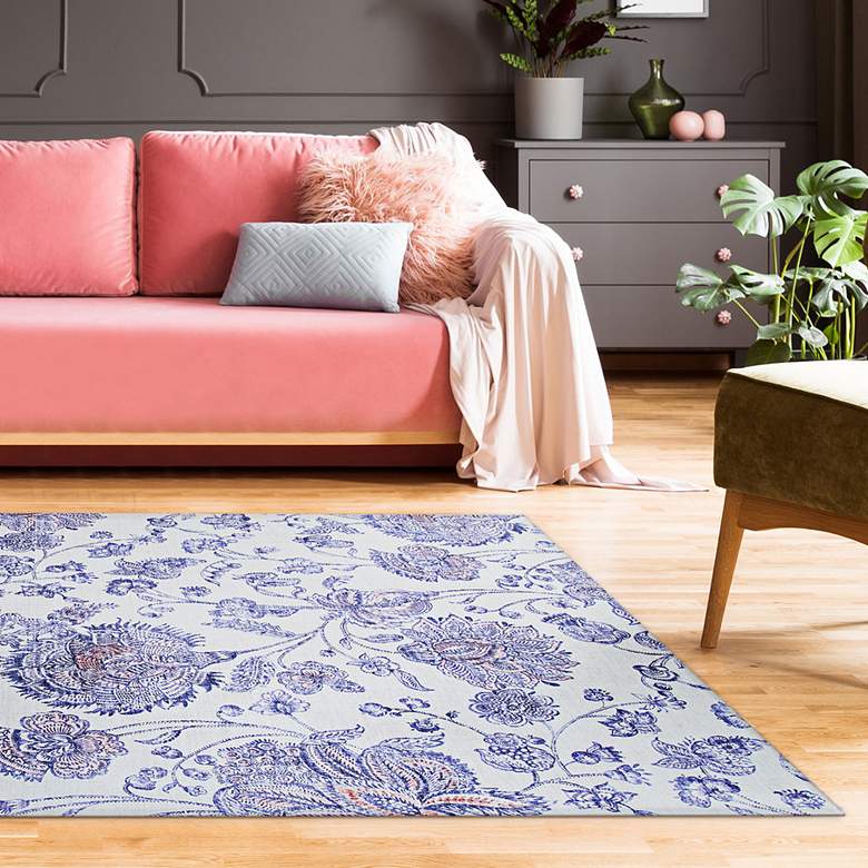 Image 1 Caledonia Kamla 5'x8' Plumeria Ivory Indoor Area Rug