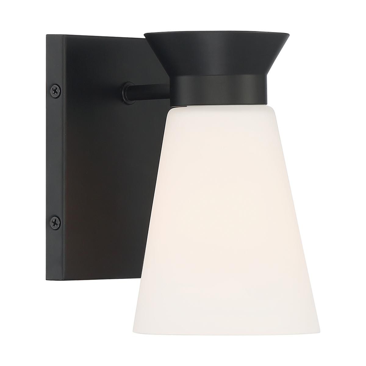 Image 4 Caleta; 1 Light; Wall Sconce; Black Finish with Frosted Cylindrical Glass more views