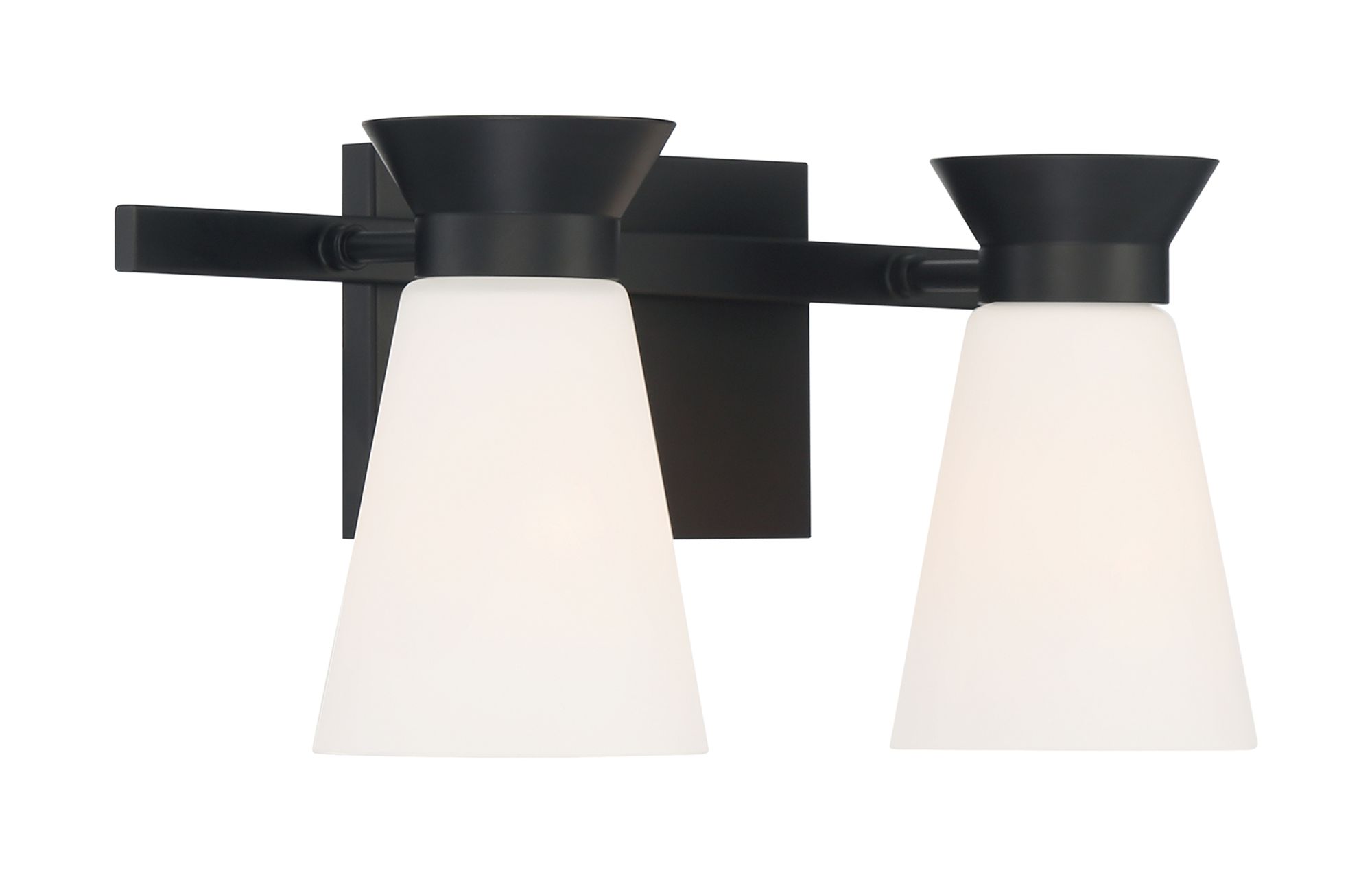 Image 2 Caleta; 2 Light; Vanity; Black Finish with Frosted Cylindrical Glass more views