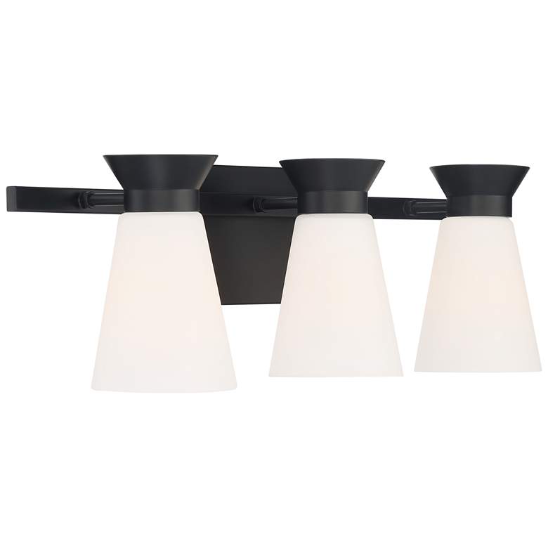 Image 1 Caleta; 3 Light; Vanity ; Black Finish with Frosted Cylindrical Glass