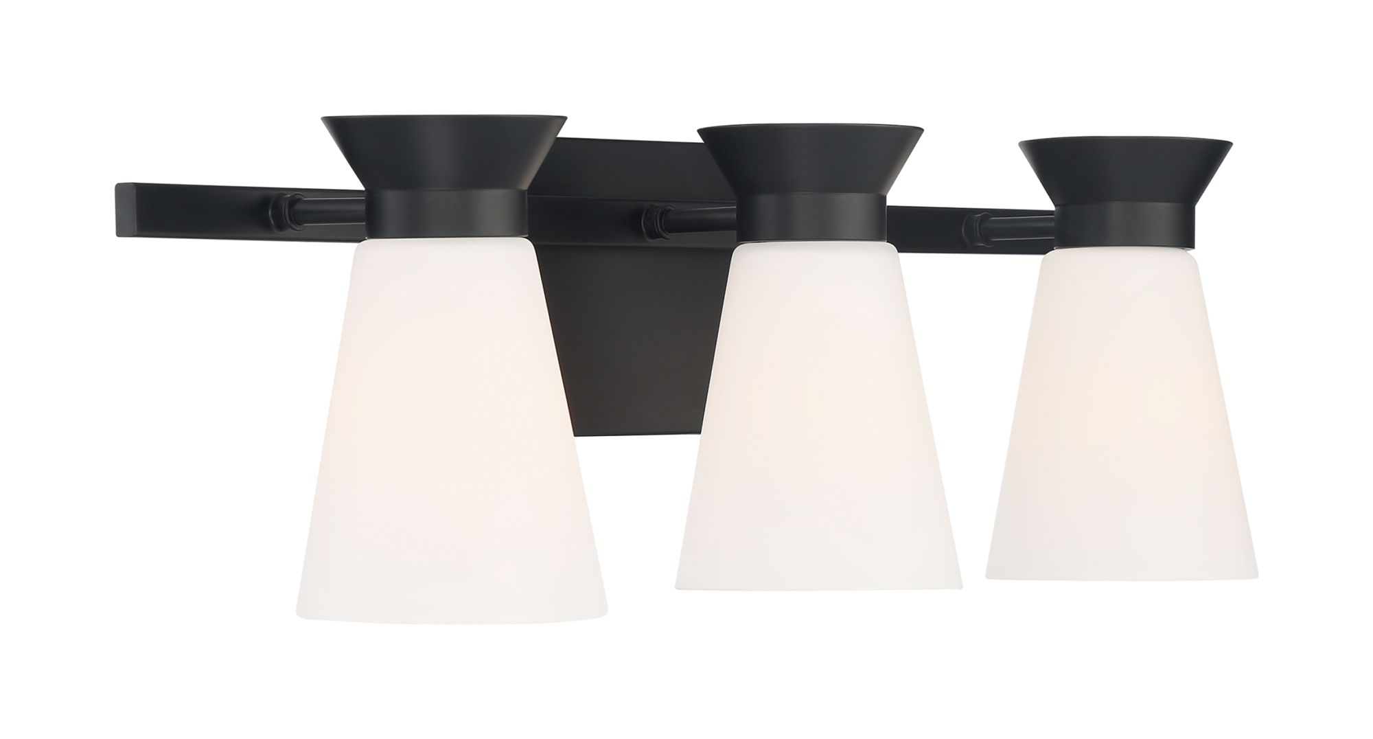 Image 2 Caleta; 3 Light; Vanity ; Black Finish with Frosted Cylindrical Glass more views