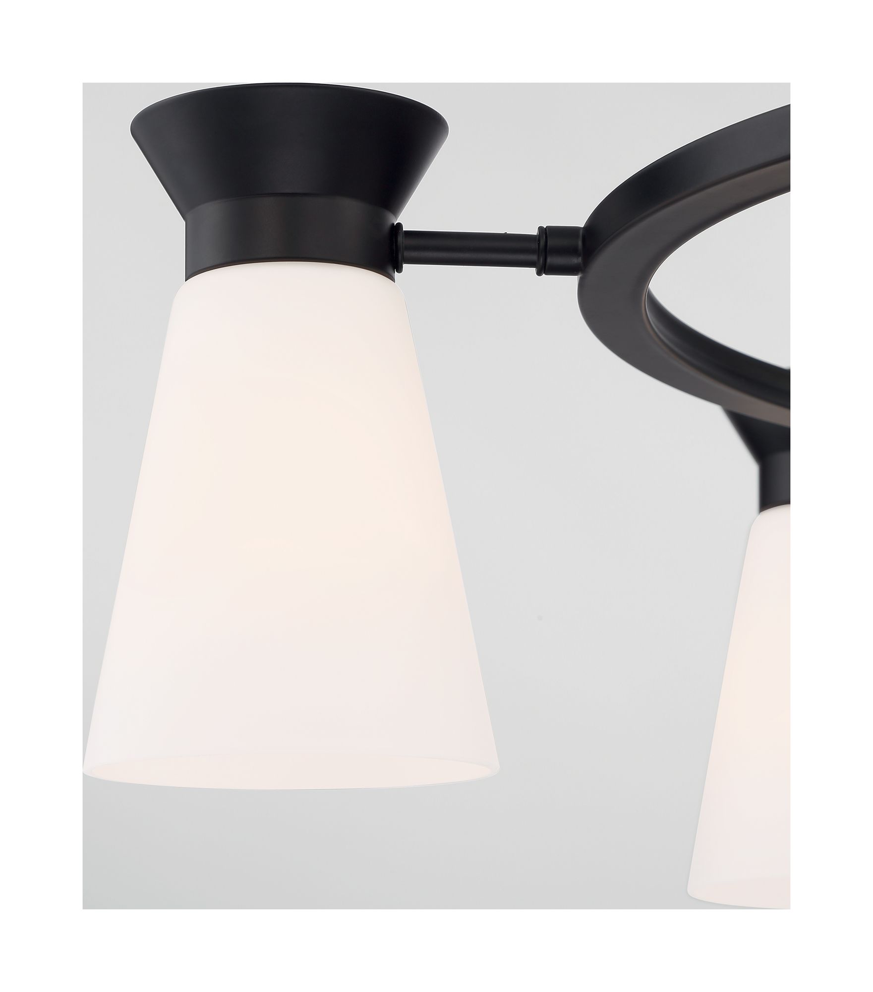 Image 3 Caleta; 5 Light; Chandelier; Black Finish with Frosted Cylindrical Glass more views