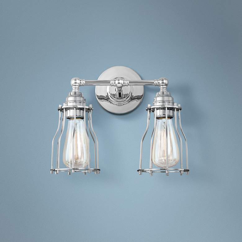 Image 1 Calgary 10 1/2" High 2-Light Chrome Wall Sconce