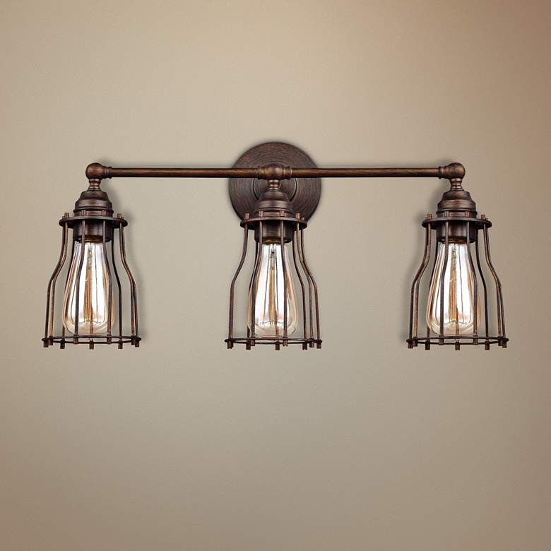 Image 1 Calgary 22" Wide 3-Light Parisian Bronze Bath Light