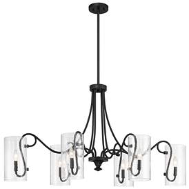 Image1 of Calgary 6-Light Oval Chandelier in Matte Black